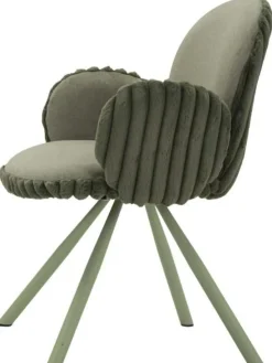 Fauteuil en tissu côtelé Stockholm (Lot de 2) (Vert)