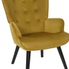 Fauteuil en velours côtelé Giulia (Jaune)