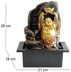 Fontaine d"intérieur en résine bouddha rieur