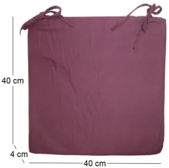 Galette de chaise en coton 40 cm (Aubergine)
