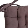 Galette de chaise en coton uni 40 cm 25 points (Chocolat)