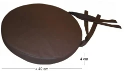 Galette de chaise ronde en coton 40 cm (Lot de 2) (Chocolat)