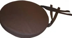 Galette de chaise ronde en coton 40 cm (Lot de 2) (Chocolat)
