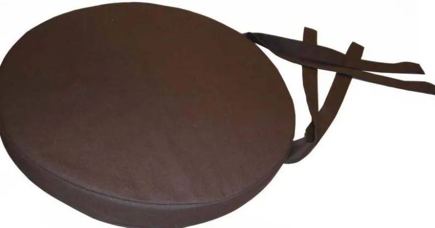 Galette de chaise ronde en coton 40 cm (Lot de 2) (Chocolat)