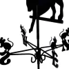 Girouette en acier noir (Chat qui chassent des souris)