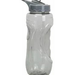 Gourde de sport bouchon avec paille 900 ml (Gris)