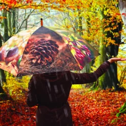 Grand parapluie bois et métal toile polyester (Automne)