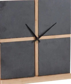 Horloge ardoise et bambou