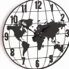 Horloge effet miroir mappemonde 30 cm