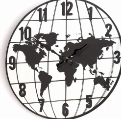 Horloge effet miroir mappemonde 30 cm