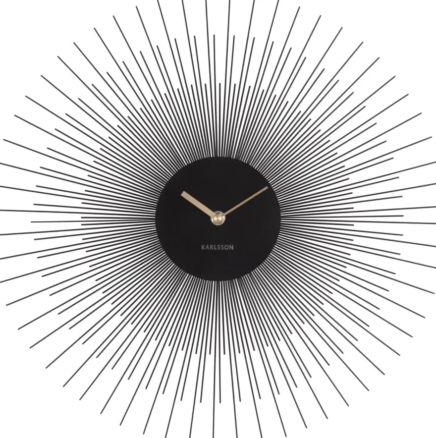 Horloge en métal Peony 45 cm (Noir)