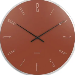 Horloge en verre Mirror numbers (Marron)
