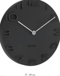Horloge moderne avec aiguilles chromées On the Edge (Noir)