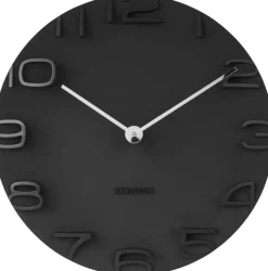 Horloge moderne avec aiguilles chromées On the Edge (Noir)