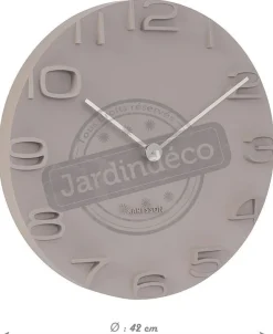 Horloge moderne avec aiguilles chromées On the Edge (Gris)