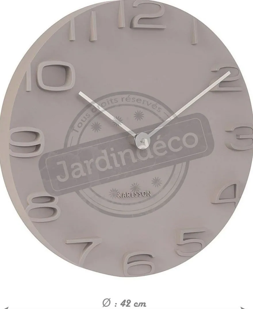 Horloge moderne avec aiguilles chromées On the Edge (Gris)