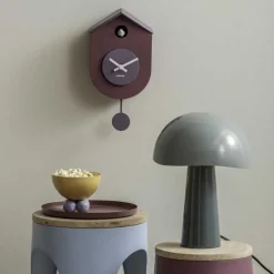 Horloge murale en ABS Grato Cuckoo (Mauve foncé et lavande)