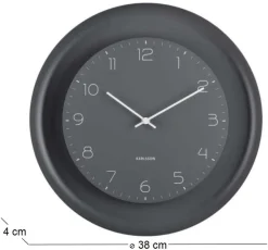 Horloge murale en métal Dual Disc (Gris foncé)