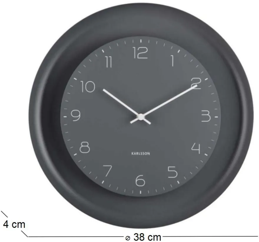Horloge murale en métal Dual Disc (Gris foncé)