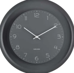 Horloge murale en métal Dual Disc (Gris foncé)