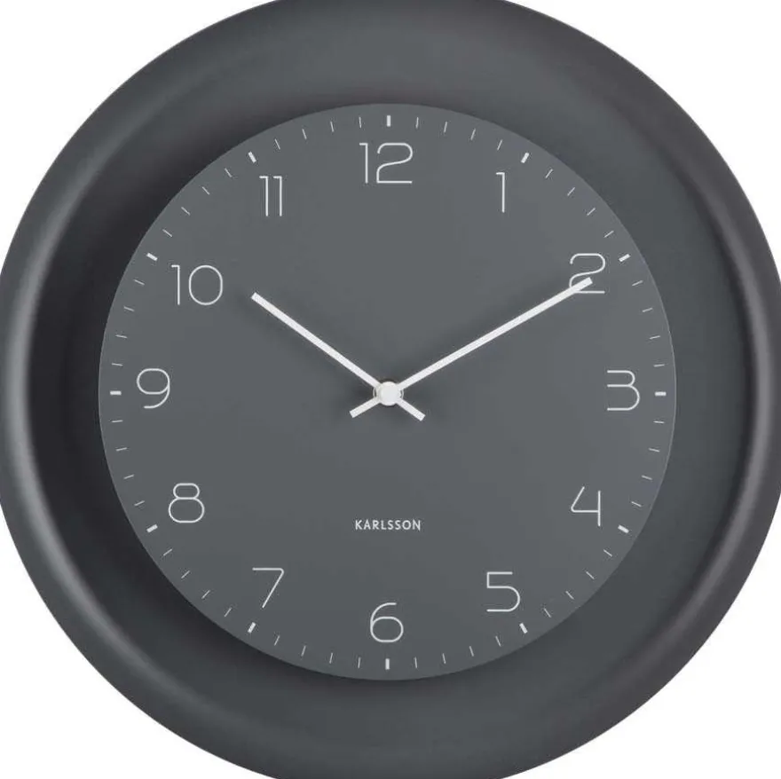 Horloge murale en métal Dual Disc (Gris foncé)