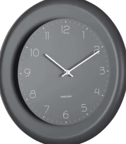 Horloge murale en métal Dual Disc (Gris foncé)
