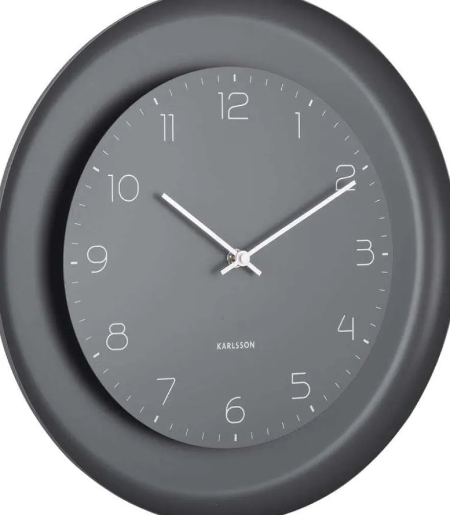 Horloge murale en métal Dual Disc (Gris foncé)