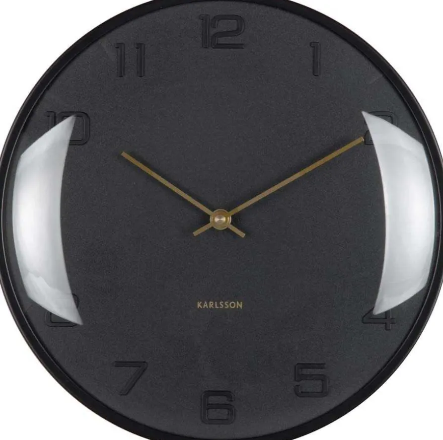 Horloge murale en métal Fuerte Dome (Noir)