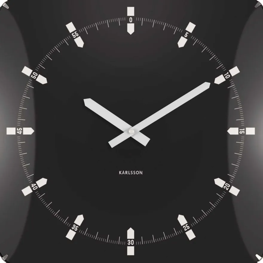 Horloge murale en métal Sucinto Dome Square (Noir)