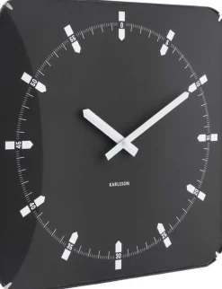 Horloge murale en métal Sucinto Dome Square (Noir)