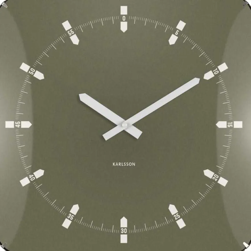 Horloge murale en métal Sucinto Dome Square (Vert)