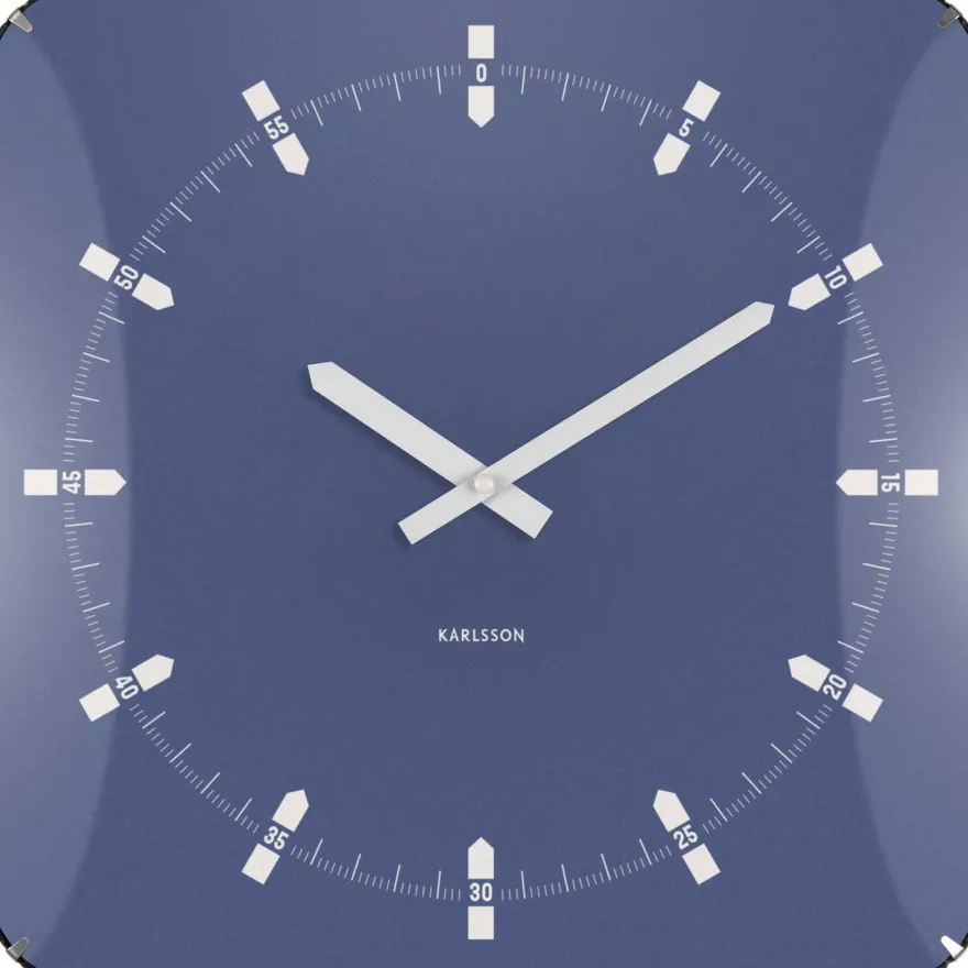 Horloge murale en métal Sucinto Dome Square (Bleu)