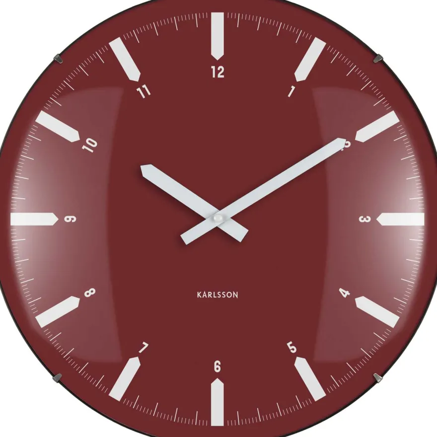 Horloge murale en polypropylène Realista Dome (Rouge)