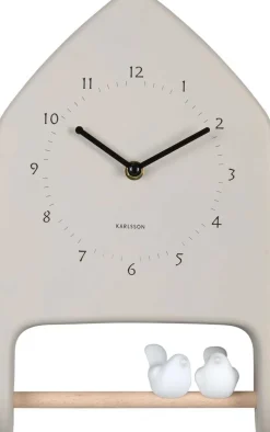 Horloge murale Love Birds (Gris clair)