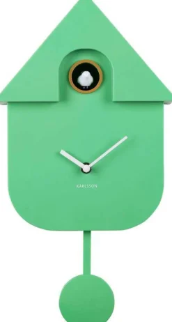 Horloge murale moderne Cuckoo (Vert vif)