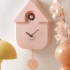 Horloge murale moderne Cuckoo (Rose pâle)
