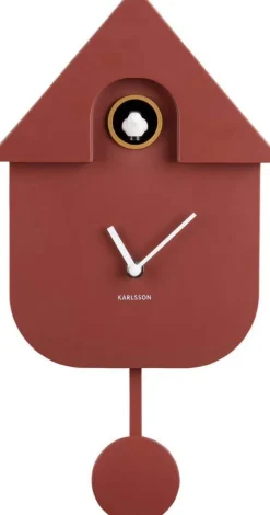 Horloge murale moderne Cuckoo (Ocre rouge)