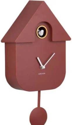 Horloge murale moderne Cuckoo (Ocre rouge)