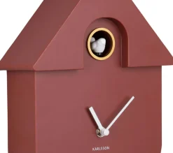 Horloge murale moderne Cuckoo (Ocre rouge)