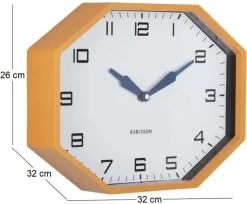 Horloge murale octogonale en résine Factory (Jaune)