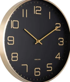 Horloge murale ronde Elegance Glow (Noir)
