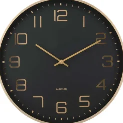 Horloge murale ronde Elegance Glow (Noir)