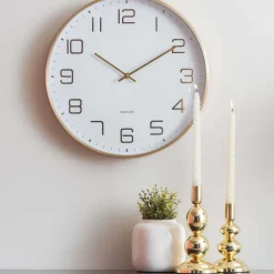 Horloge murale ronde Elegance Glow (Blanc)