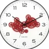 Horloge murale ronde Open Gear (Noir et rouge)