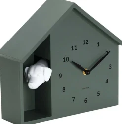 Horloge à poser Peeking Doggy (Vert jungle)