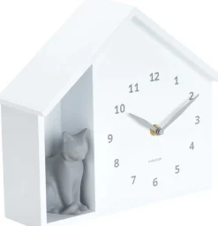 Horloge à poser Siting cat (Blanc)