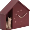 Horloge à poser Siting cat (Rouge bordeaux)