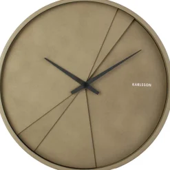 Horloge ronde en bois Lines 30 cm (Vert mousse)