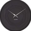 Horloge ronde en bois Origami 30 cm (Noir)