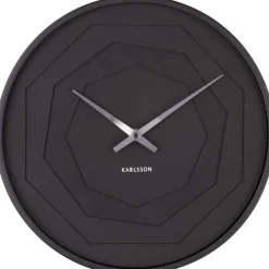 Horloge ronde en bois Origami 30 cm (Noir)